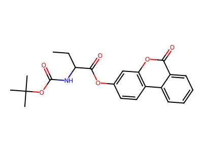 6-oxo-6H-benzo[c]chromen-3-yl 2-[(tert-butoxycarbonyl)amino]butanoate structure