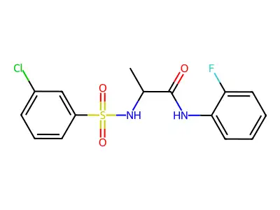 2-(3-chlorobenzenesulfonamido)-N-(2-fluorophenyl)propanamide structure