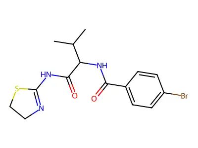 4-Bromo-N-[1-(4,5-dihydro-thiazol-2-ylcarbamoyl)-2-methyl-propyl]-benzamide structure