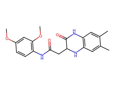 N-(2,4-dimethoxyphenyl)-2-(6,7-dimethyl-3-oxo-1,2,3,4-tetrahydroquinoxalin-2-yl)acetamide structure