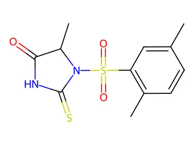 1-((2,5-Dimethylphenyl)sulfonyl)-5-methyl-2-thioxoimidazolidin-4-one structure