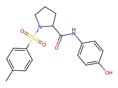 N-(4-hydroxyphenyl)-1-(4-methylphenyl)sulfonylpyrrolidine-2-carboxamide structure