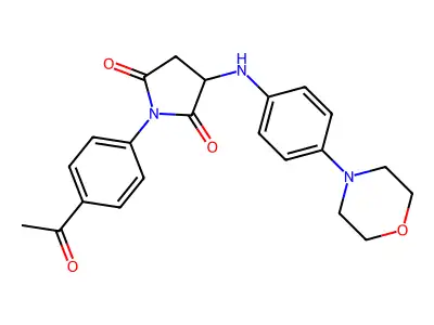 1-(4-Acetylphenyl)-3-((4-morpholinophenyl)amino)pyrrolidine-2,5-dione structure