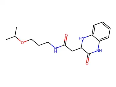 2-(3-oxo-2,4-dihydro-1H-quinoxalin-2-yl)-N-(3-propan-2-yloxypropyl)acetamide structure