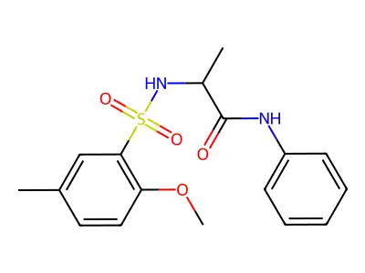 2-[(2-methoxy-5-methylphenyl)sulfonylamino]-N-phenylpropanamide structure
