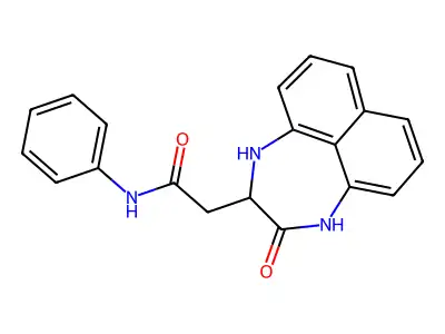 2-(3-oxo-1,2,3,4-tetrahydronaphtho[1,8-ef][1,4]diazepin-2-yl)-N-phenylacetamide structure