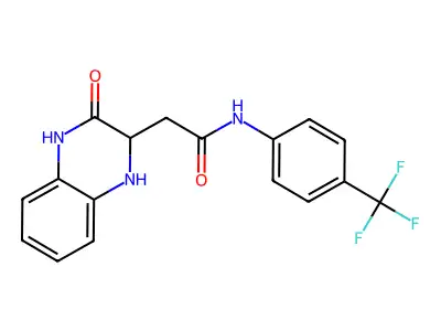 2-(3-oxo-1,2,3,4-tetrahydro-2-quinoxalinyl)-N-[4-(trifluoromethyl)phenyl]acetamide structure