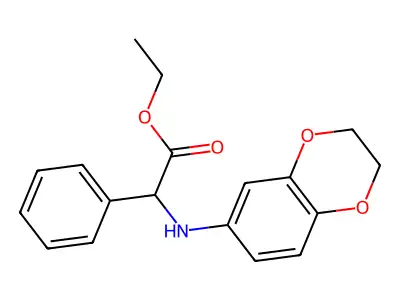 Ethyl (2,3-dihydro-1,4-benzodioxin-6-ylamino)(phenyl)acetate structure