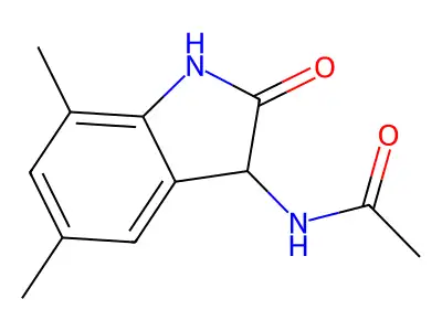 N-(5,7-dimethyl-2-oxo-2,3-dihydro-1H-indol-3-yl)acetamide structure