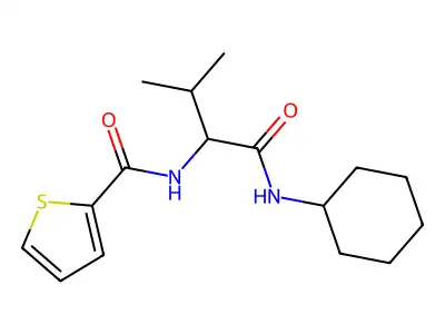 N-cyclohexyl-3-methyl-2-[(thiophen-2-yl)formamido]butanamide structure