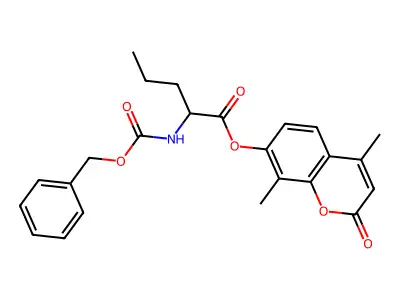 4,8-dimethyl-2-oxo-2H-chromen-7-yl N-[(benzyloxy)carbonyl]norvalinate structure