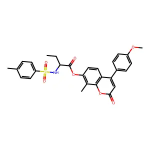 [4-(4-methoxyphenyl)-8-methyl-2-oxochromen-7-yl] (2R)-2-[(4-methylphenyl)sulfonylamino]butanoate structure