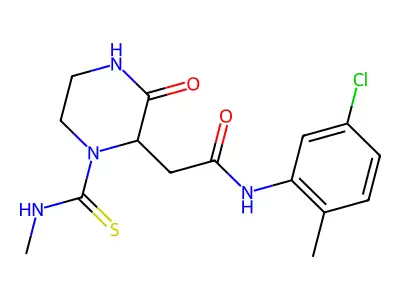 N-(5-chloro-2-methylphenyl)-2-[1-(methylcarbamothioyl)-3-oxopiperazin-2-yl]acetamide structure