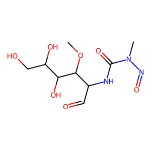 3-O-Methyl-2-(((methylnitrosoamino)carbonyl)amino)glucopyranose structure