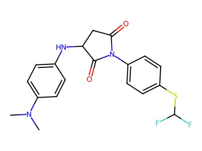 1-(4-((difluoromethyl)thio)phenyl)-3-((4-(dimethylamino)phenyl)amino)pyrrolidine-2,5-dione structure