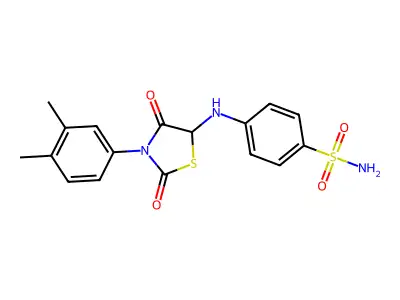 4-((3-(3,4-Dimethylphenyl)-2,4-dioxothiazolidin-5-yl)amino)benzenesulfonamide structure