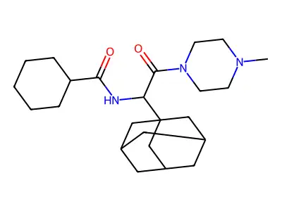 N-[1-(1-adamantyl)-2-(4-methylpiperazin-1-yl)-2-oxoethyl]cyclohexanecarboxamide structure