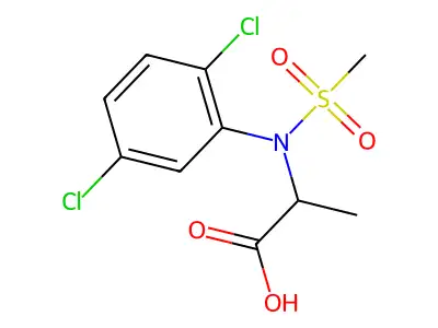 N-(2,5-dichlorophenyl)-N-(methylsulfonyl)alanine structure