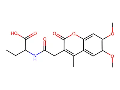 2-{[(6,7-dimethoxy-4-methyl-2-oxo-2H-chromen-3-yl)acetyl]amino}butanoic acid structure