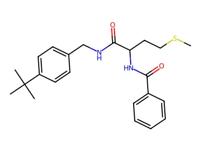 N-[1-[(4-tert-butylphenyl)methylamino]-4-methylsulfanyl-1-oxobutan-2-yl]benzamide structure