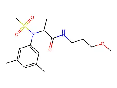 2-(3,5-dimethyl-N-methylsulfonylanilino)-N-(3-methoxypropyl)propanamide structure