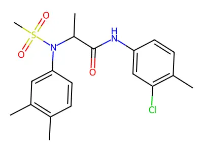 N-(3-chloro-4-methylphenyl)-2-(3,4-dimethyl-N-methylsulfonylanilino)propanamide structure