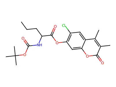6-chloro-3,4-dimethyl-2-oxo-2H-chromen-7-yl N-(tert-butoxycarbonyl)norvalinate structure