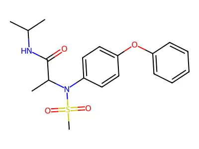 2-(N-methylsulfonyl-4-phenoxyanilino)-N-propan-2-ylpropanamide structure
