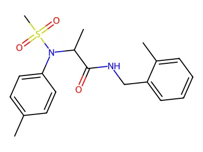 2-(4-methyl-N-methylsulfonylanilino)-N-[(2-methylphenyl)methyl]propanamide structure