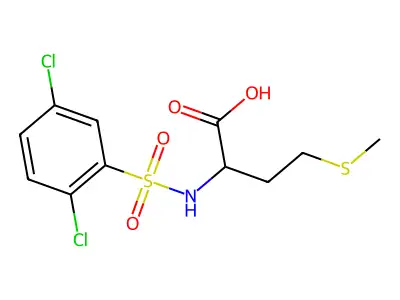 2-(2,5-Dichlorobenzenesulfonamido)-4-(methylsulfanyl)butanoic acid structure