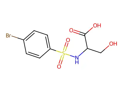 2-(4-Bromo-benzenesulfonylamino)-3-hydroxy-propionic acid structure