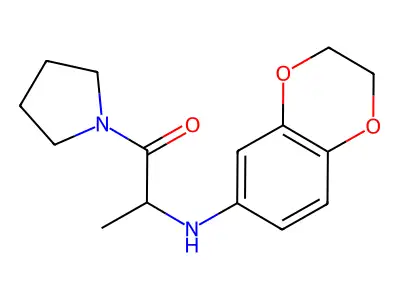 2-[(2,3-Dihydro-1,4-benzodioxin-6-yl)amino]-1-(pyrrolidin-1-yl)propan-1-one structure