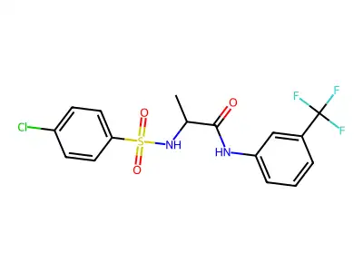 2-{[(4-chlorophenyl)sulfonyl]amino}-N-[3-(trifluoromethyl)phenyl]propanamide structure