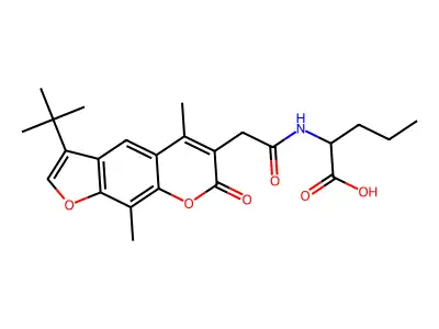 N-[(3-tert-butyl-5,9-dimethyl-7-oxo-7H-furo[3,2-g]chromen-6-yl)acetyl]norvaline structure