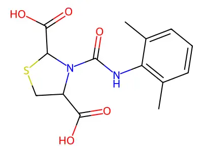 3-[(2,6-Dimethylphenyl)carbamoyl]-1,3-thiazolidine-2,4-dicarboxylic acid structure