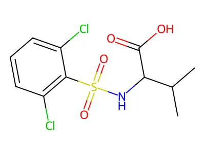 (2S)-2-[(2,6-dichlorophenyl)sulfonylamino]-3-methylbutanoic acid structure