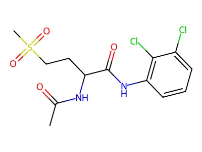 2-acetamido-N-(2,3-dichlorophenyl)-4-(methylsulfonyl)butanamide structure