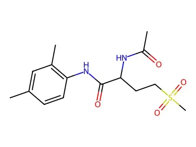 2-acetamido-N-(2,4-dimethylphenyl)-4-methylsulfonylbutanamide structure