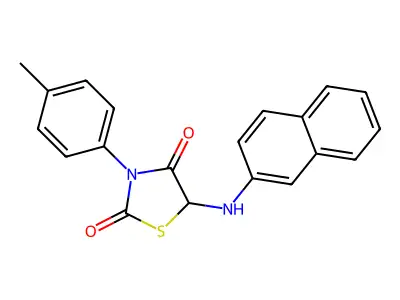 3-(4-Methylphenyl)-5-(naphthalen-2-ylamino)-1,3-thiazolidine-2,4-dione structure