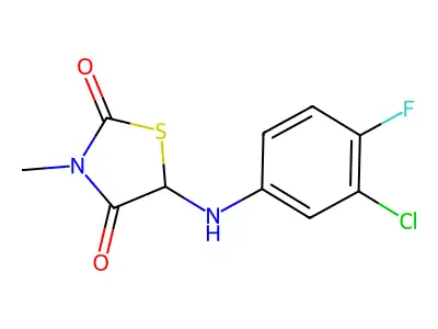 5-[(3-Chloro-4-fluorophenyl)amino]-3-methyl-1,3-thiazolidine-2,4-dione structure