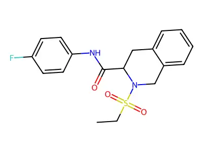 2-(Ethylsulfonyl)-N-(4-fluorophenyl)-1,2,3,4-tetrahydroisoquinoline-3-carboxamide structure
