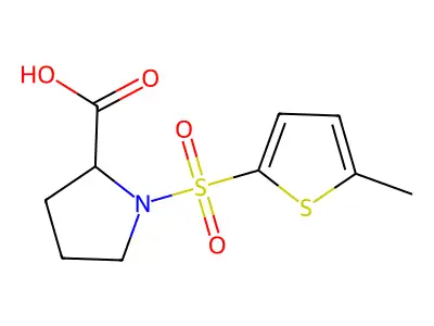 1-[(5-Methylthiophen-2-yl)sulfonyl]pyrrolidine-2-carboxylic acid structure