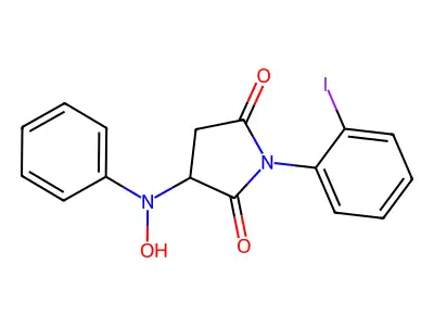 3-[Hydroxy(phenyl)amino]-1-(2-iodophenyl)pyrrolidine-2,5-dione structure