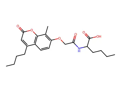 N-{[(4-butyl-8-methyl-2-oxo-2H-chromen-7-yl)oxy]acetyl}norleucine structure