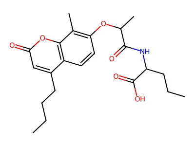 N-{2-[(4-butyl-8-methyl-2-oxo-2H-chromen-7-yl)oxy]propanoyl}norvaline structure
