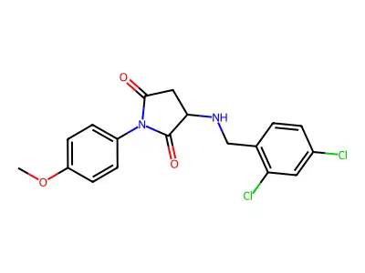 3-[(2,4-Dichlorobenzyl)amino]-1-(4-methoxyphenyl)pyrrolidine-2,5-dione structure