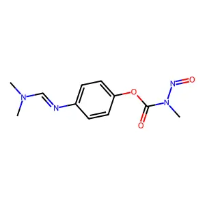 Methylnitrosocarbamic acid p-((dimethylamino)methyleneamino)phenyl ester structure