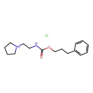 Carbamic acid, (2-pyrrolidinylethyl)-, 3-phenylpropyl ester, monohydrochloride structure