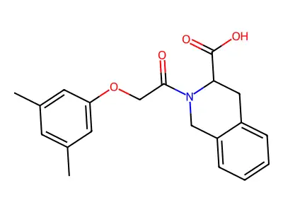2-[2-(3,5-dimethylphenoxy)acetyl]-1,2,3,4-tetrahydroisoquinoline-3-carboxylic acid structure
