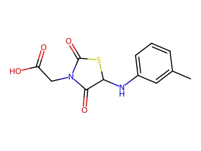 2-{5-[(3-Methylphenyl)amino]-2,4-dioxo-1,3-thiazolidin-3-yl}acetic acid structure